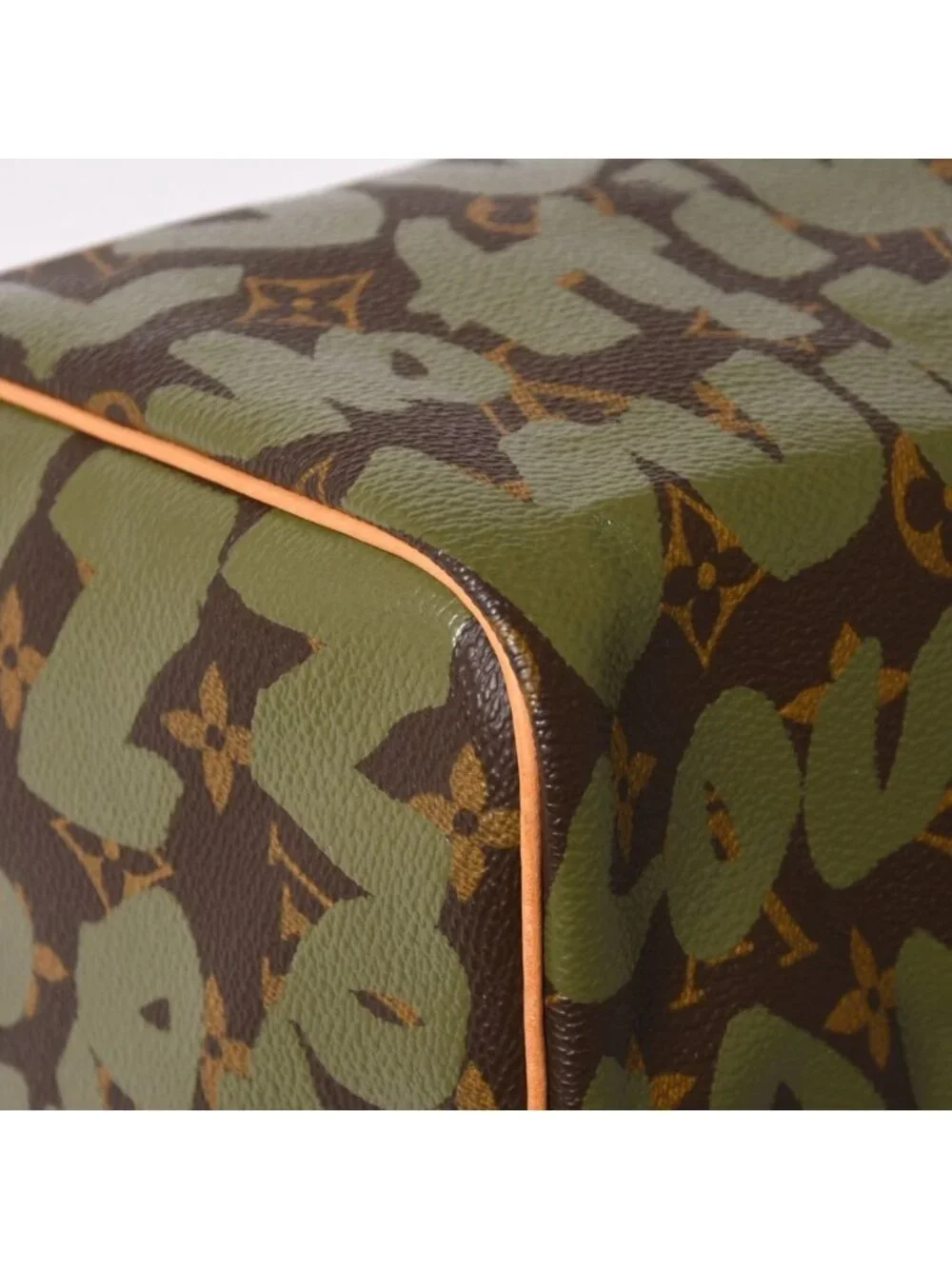 Louis Vuitton Handbag Speedy 30 Monogram Graffiti Khaki Gold